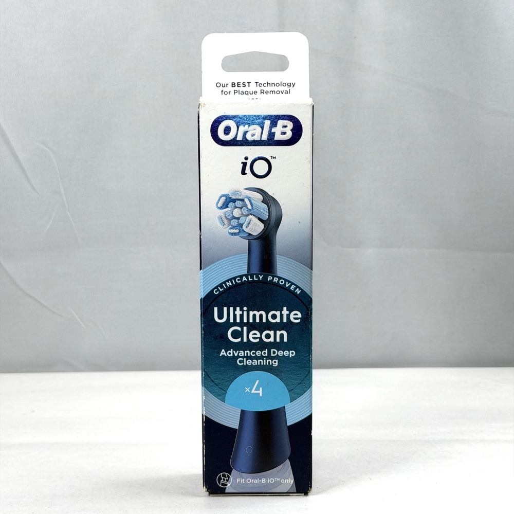 4 Pack ORAL-B iO Ultimate Clean Replacement Brush Heads Black Genuine / Sealed